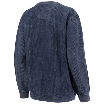 Shop Pressbox Navy Michigan Wolverines Comfy Cord Vintage Wash Basic Arch Pullover Sweatshirt
