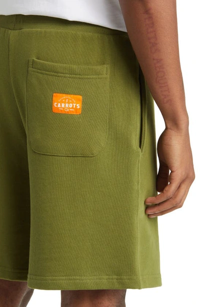 Shop Carrots By Anwar Carrots Carrot Field Cotton Sweat Shorts In Olive
