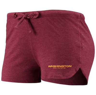 Shop Concepts Sport Burgundy Washington Football Team Meter Knit Long Sleeve Raglan Top & Shorts Sleep Se