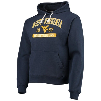 Shop League Collegiate Wear Navy West Virginia Mountaineers Volume Up Essential Fleece Pullover Hoodie
