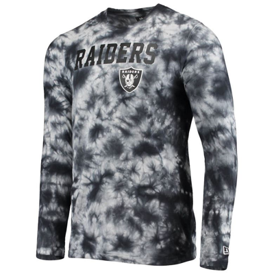 Shop New Era Black Las Vegas Raiders Tie-dye Long Sleeve T-shirt