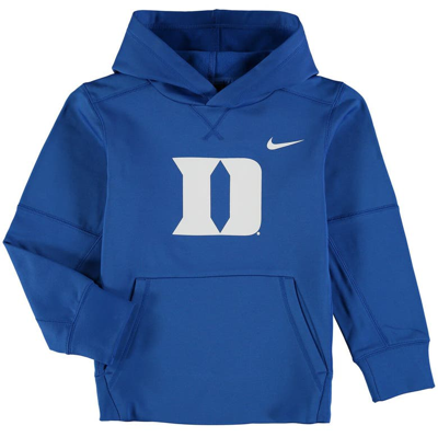 Shop Nike Youth  Royal Duke Blue Devils Logo Ko Pullover Performance Hoodie
