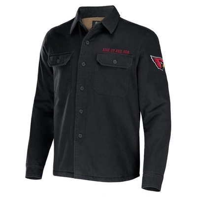 Shop Nfl X Darius Rucker Collection By Fanatics Black Arizona Cardinals Canvas Button-up Shirt Jacket