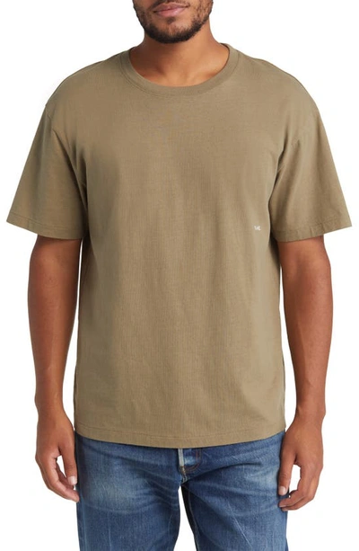 Shop Frame Washed Relaxed Fit Logo T-shirt In Washed Khaki Green