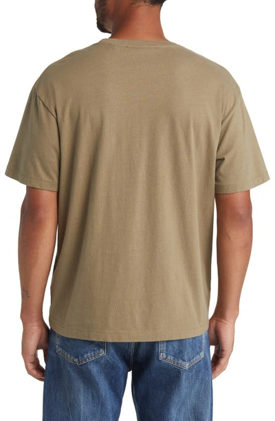 Shop Frame Washed Relaxed Fit Logo T-shirt In Washed Khaki Green