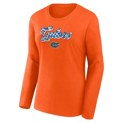 Shop Fanatics Branded Orange Florida Gators Double Team Script Long Sleeve T-shirt