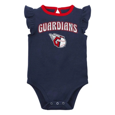 Shop Outerstuff Infant Navy/heather Gray Cleveland Guardians Little Fan Two-pack Bodysuit Set