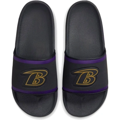Shop Nike Baltimore Ravens Off-court Wordmark Slide Sandals In Gray