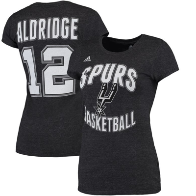 Shop Adidas Originals Adidas Lamarcus Aldridge Black San Antonio Spurs Name & Number T-shirt