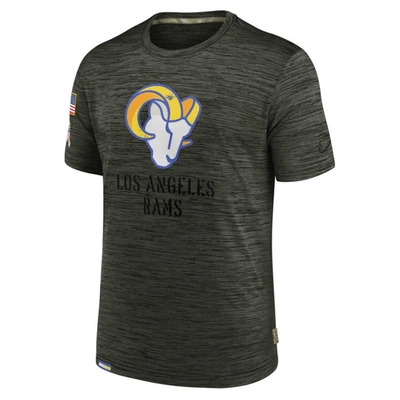 Shop Nike Brown Los Angeles Rams 2022 Salute To Service Velocity Team T-shirt In Olive