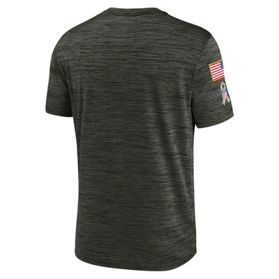 Shop Nike Brown Los Angeles Rams 2022 Salute To Service Velocity Team T-shirt In Olive