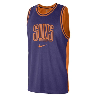 Shop Nike Purple/orange Phoenix Suns Courtside Versus Force Split Dna Performance Mesh Tank Top