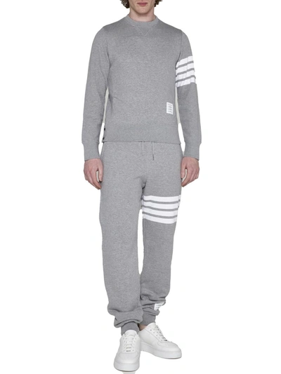 Shop Thom Browne Trousers In Light Gray