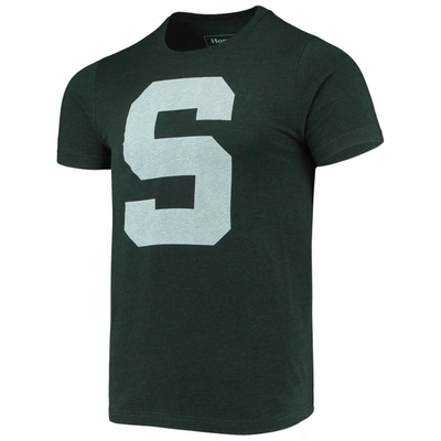 Shop Homefield Heathered Green Michigan State Spartans Vintage Logo T-shirt In Heather Green