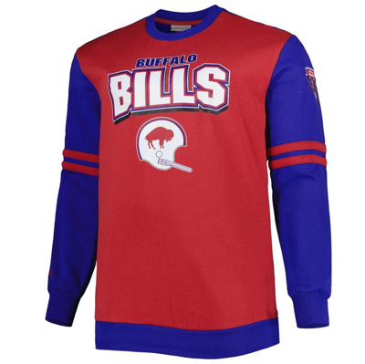 Shop Mitchell & Ness Red/royal Buffalo Bills Big & Tall Celebration Of Champions Pullover Sweatshirt
