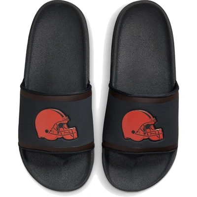 Shop Nike Cleveland Browns Off-court Wordmark Slide Sandals In Gray
