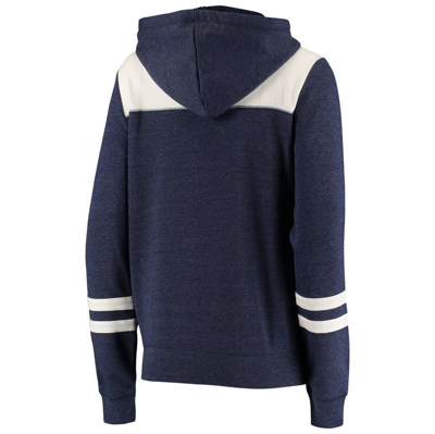 Shop New Era Heathered Navy/white Minnesota Twins Colorblock Tri-blend Pullover Hoodie In Heather Navy