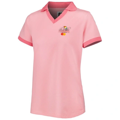 Shop Footjoy Pink Arnold Palmer Invitational Stretch Lisle End On End V-neck Polo