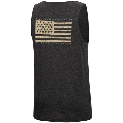 Shop Colosseum Heathered Black West Virginia Mountaineers Military Appreciation Oht Transport Tank Top In Heather Black