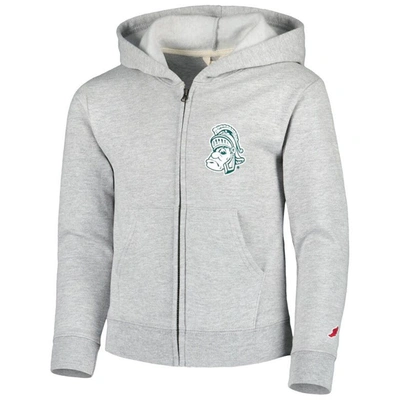 Shop League Collegiate Wear Youth  Heather Gray Michigan State Spartans Full-zip Hoodie