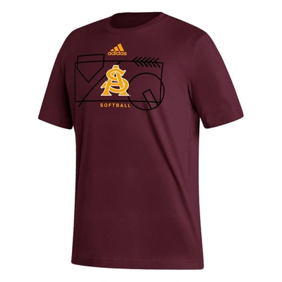 Shop Adidas Originals Adidas Maroon Arizona State Sun Devils Locker Lines Softball Fresh T-shirt