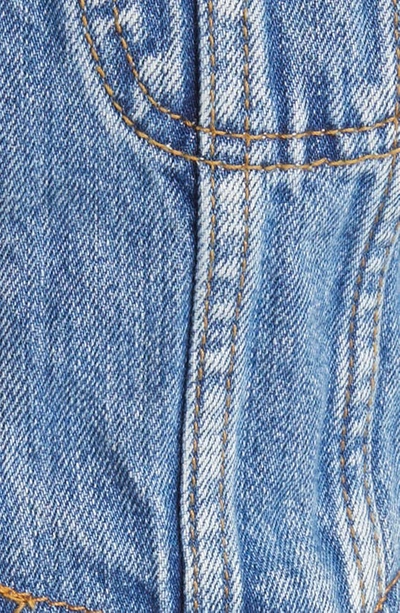 Re/done Cropped Paneled Denim Vest In Stoney River