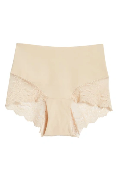 Shop Spanx Undie-tectable® Lace Hi-hipster Panties In Soft Nude