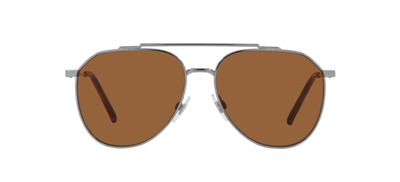 Shop Dolce & Gabbana Eyewear Aviator Sunglasses In Silver