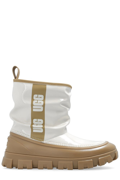 Shop Ugg Kids Classic Brellah Mini Boots In Beige