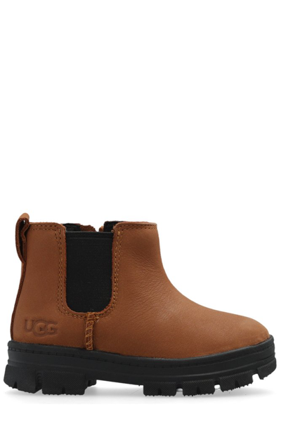 Shop Ugg Kids Ashton Round Toe Ankle Boots In Brown