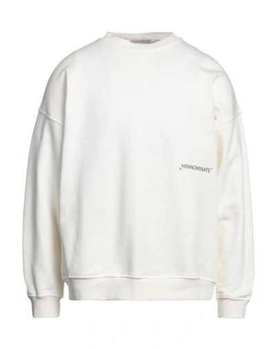 Shop Hinnominate Man Sweatshirt Ivory Size L Cotton, Elastane In White