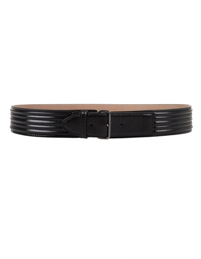 Shop Alaïa Stitched Leather Bustier Belt In Black