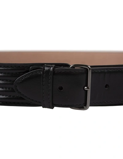 Shop Alaïa Stitched Leather Bustier Belt In Black