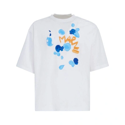 Shop Marni T-shirts In White/blue
