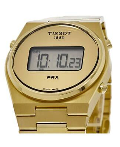 Pre-owned Tissot Prx 39mm Digital Dial Yellow Gold Pvd Men's Watch T137.463.33.020.00