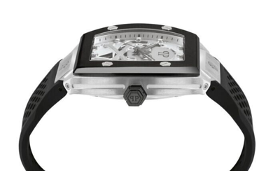 Pre-owned Philipp Plein The $keleton(pwbaa2023)men's Black/silver Skeleton Automatic Watch