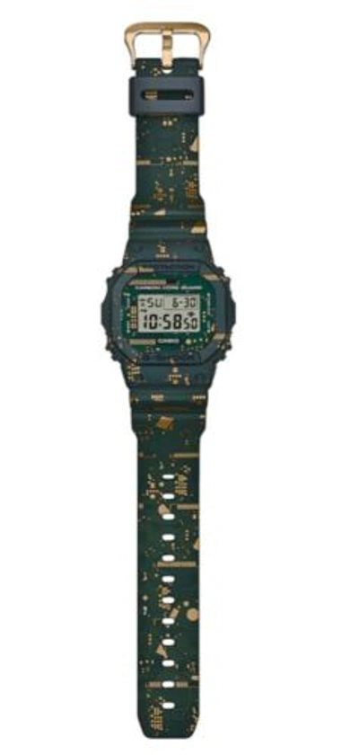 Pre-owned Casio G-shock Dwe-5600cc-3dr Limited Circuit Board Camo Watch Box Set Extra Band