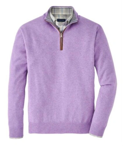 Pre-owned Peter Millar Artisan Crafted Cashmere Flex Sweater In Lavender Size L. $648 In Purple