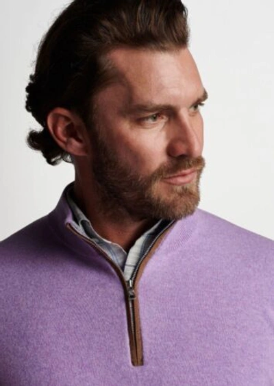Pre-owned Peter Millar Artisan Crafted Cashmere Flex Sweater In Lavender Size L. $648 In Purple
