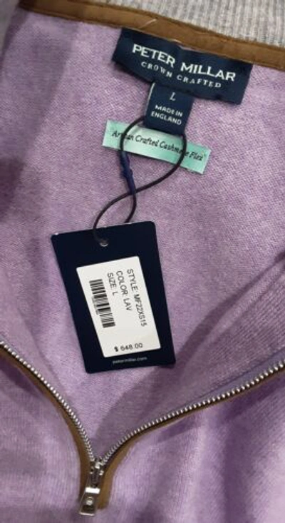 Pre-owned Peter Millar Artisan Crafted Cashmere Flex Sweater In Lavender Size L. $648 In Purple