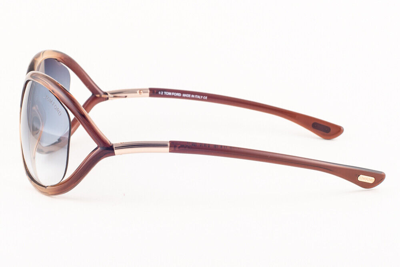 Pre-owned Tom Ford Jennifer Tf8 45p Brown / Blue Sunglasses Ft008 45p 61mm In Green