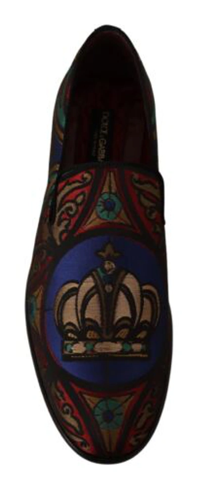 Pre-owned Dolce & Gabbana Dolce&gabbana Men Multicolor Loafers Silk Jacquard Pattern Flat Casual Slippers