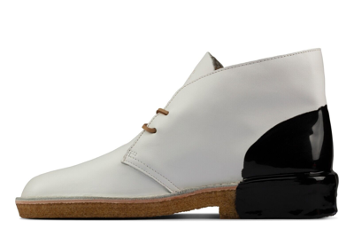 Pre-owned Clarks Mens Desert Boot White/black 26159092