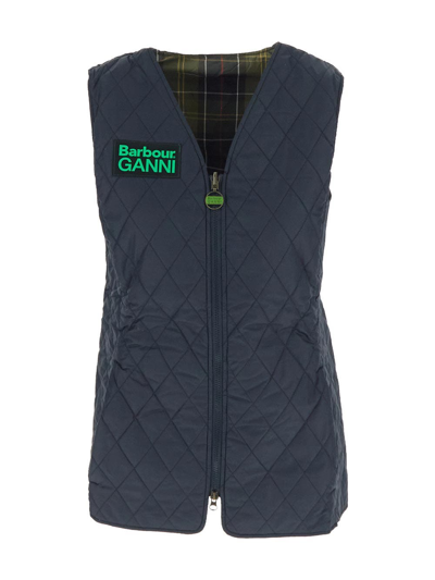 Shop Barbour X Ganni Betty Liner Sleeveless Jacket In Multicolor