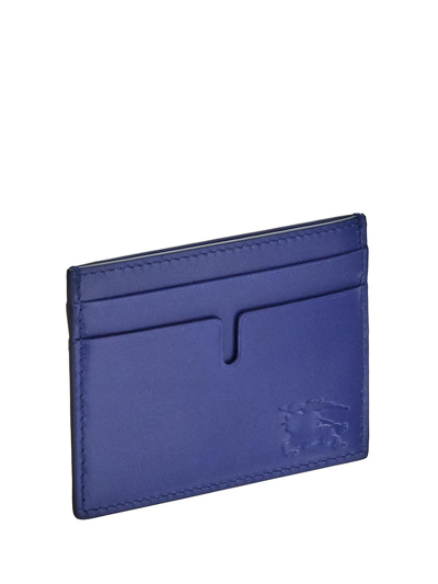 Shop Burberry Ekd Card Case In Blue