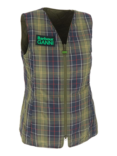 Shop Barbour X Ganni Betty Liner Sleeveless Jacket In Multicolor