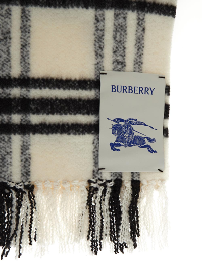 Shop Burberry Brushed Wool Scarf In Multicolor
