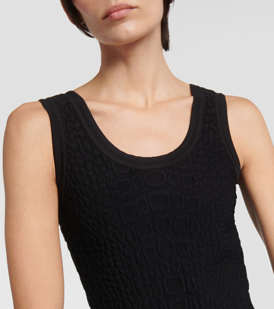 Shop Alaïa Croc-effect Minidress In Black