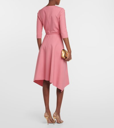 Oscar De La Renta Wool-blend Midi Dress In Pink