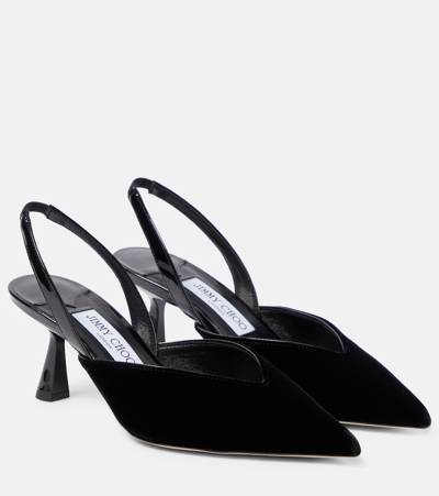 Shop Jimmy Choo Maryanne Sb 65 Velvet Slingback Pumps In Black